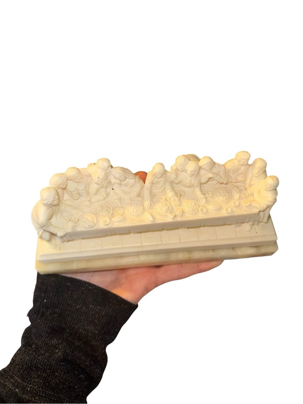 Vintage Italian Alabaster Statue, The Last Supper Sculpture